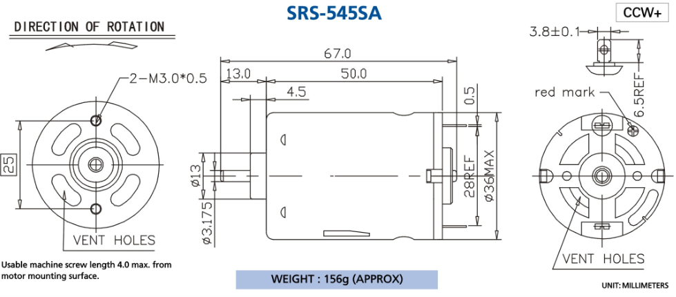 JOHNSON 1060454 HC683XLLP Micro 65mm RS-570 Motore DC 18V 22000RPM Coppia Elevata Ad Alta Velocà Per Trapano Elettrico - Foto 14